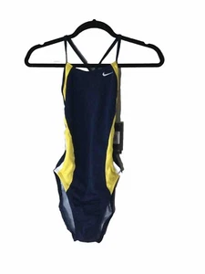 Nike Swimsuit Youth Girls Size 28/Girl 12 Color Blue Yellow White NESS7050-705 - Picture 1 of 11