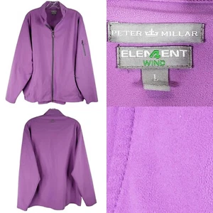 Peter Millar Men's Jacket Fleece Element 4 Wind Purple Full Zip Size Large Flaw - Picture 1 of 11