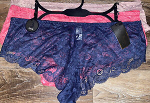 Delta Burke ~ Women's Lace Tangas Underwear Panties Nylon 3-Pair ~ 1X
