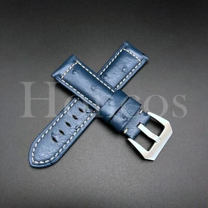 22 24 26 MM Genuine Leather Ostrich Watch Band Strap + Buckle Fits for Invicta - Picture 1 of 74