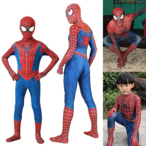 Raimi Spiderman Costume Adult Men Kids Boys Cosplay Jumpsuit Party Fancy Dress - Picture 1 of 19