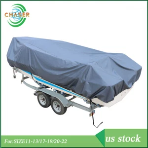 11-13/17-19/20-22FT Boat Cover Fishing Ski V-Hull Trailerable Waterproof - Picture 1 of 13