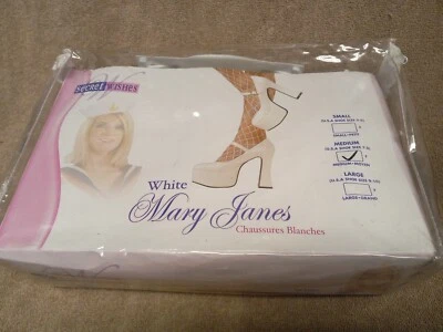Secret Wishes Sexy Blanco Mary Janes, Blanco, Talla M - EE. UU. ZAPATO TALLA 7-8 - Nuevo Foto 1 de 4