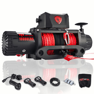 TYT Electric Winch 10000lb W/Synthetic Rope Trailer Towing For Truck Jeep 4WDSUV