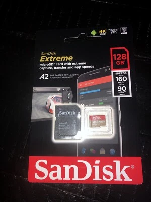 SanDisk Extreme 128GB 160MB/S Class 10 Micro SD MicroSDXC U3 Memory Card SDSQXA1 - Image 1 of 2