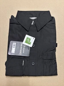 Dri Duck Fishing Shirt Mens Small Black Short Sleeve Vented Water Resist New S - Picture 1 of 13