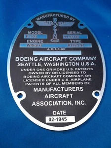 Placa de datos réplica B-17G CIA "Flying Fortress" de gran tamaño - Imagen 1 de 6