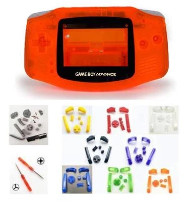 GBA Nintendo Game Boy Advance CLEAR ORANGE Replacement Housing SHELL BUTTONS! - Image 1 of 2