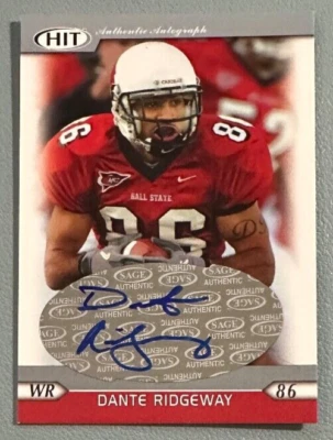 DANTE RIDGEWAY 2005 SAGE Hit Rookie Autograph Silver RC - Image 1 of 2