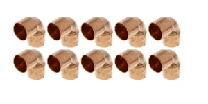 (10 PCS) - 1-1/2" x 1-1/2" Copper 90° Elbows C x C, Lead Free Plumbing Fittings - Picture 1 of 2