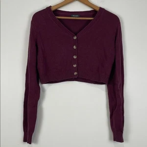 Wild Fable Maroon Button-Up Cropped Cardigan Women’s XS Sweater Collegiate - Picture 1 of 7