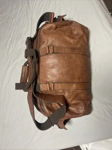 Leather Bag Weekend Travel Duffle  Genuine Holdall - Picture 1 of 3