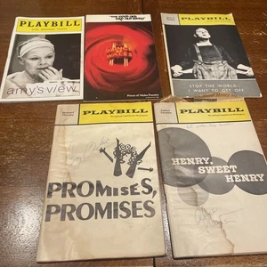 Lot Of Vintage Theater Playbills, Two Signed - Picture 1 of 11