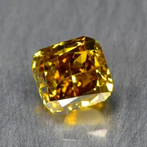 0.22Ct Cushion _ Shimmering Untreated Brownish Yellow Color Natural Diamond - Picture 1 of 2