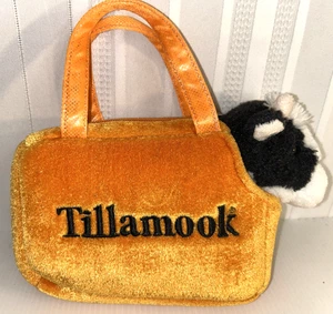 Aurora Tillamook Souvenir Holstein Cow 7" Felpa Suave Cartera Cremallera Cartera Bolso - Imagen 1 de 7
