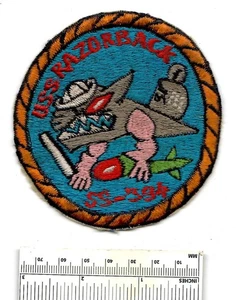 WW2 Submarine USS RAZORBACK SS-394 WWII Sub Boat US Navy Shoulder Patch USN - Picture 1 of 2