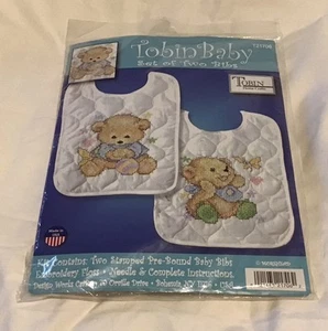 Cross Stitch Kit ~ Design Works / Tobin Baby Bears Bib Set (2 Bibs) #T21706 - Picture 1 of 2