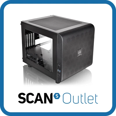 Thermaltake Core V21, Black, Micro-ATX Mesh Stackable Cube PC Case /w Window, 1x