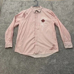 Route 66 Button Up Shirt Mens L Striped Y2K Western Rockabilly Going Out Club - Picture 1 of 9