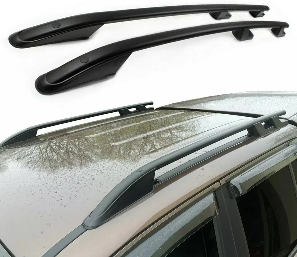 Black Roof Rail Rack Side Rail Bar Fits Mitsubishi L200 Triton 4Door 2016-2022 - Image 1 of 4