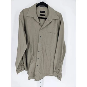 Claiborne Men's Taupe T-Weave Long Sleeve Button-Up Shirt Size 16.5  - Picture 1 of 4