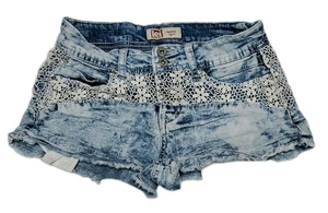 Lei Ashley Low Rise Cutoff Shorts 13 With Lace Detail Size 1 - Picture 1 of 7