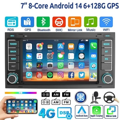 6+128G Für VW T5 Multivan Transporter Android 14 Autoradio Carplay GPS Navi 4G - Bild 1 von 4
