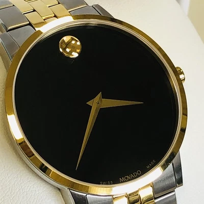 Reloj de cuarzo Movado Museum clásico de 40 mm de acero inoxidable de dos tonos para hombre 0607200 Foto 1 de 4