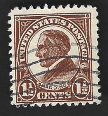 Scott# 553 1 1/2c Warren Harding with Great Color - (A-3) - Image 1 of 2