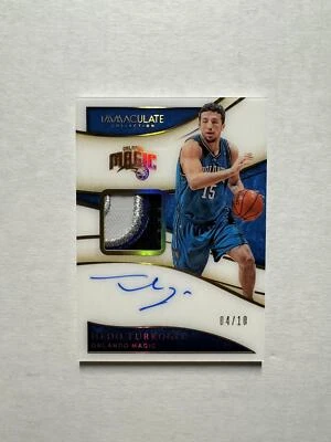 2019-20 Panini Immaculate Collection Hedo Turkoglu Patch Auto Gold Holo #/10 - Image 1 of 2