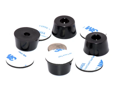 1” Dia x 1/2” Ht Rubber Feet with Adhesive Backing  Vintage Radio, Electronics - Image 1 of 4