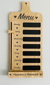 Meal Planner Chalkboard Weekly Menu Blackboard Kitchen Notice Shopping List - Picture 1 of 4