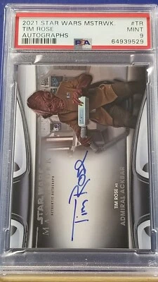Tim Rose as Admiral Ackbar - 2021 Star Wars Masterwork Autograph   PSA 9    - Image 1 of 2