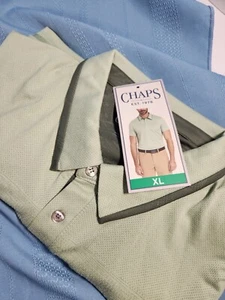 NWTS Chaps Celery Green Polo Shirt Men's size XL Moisture Wicking 4 Way Stretch - Picture 1 of 17
