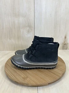 Sorel Out N About wasserdichte schwarze Damen-Regenstiefel aus Leder Größe 5,5 - Bild 1 von 8