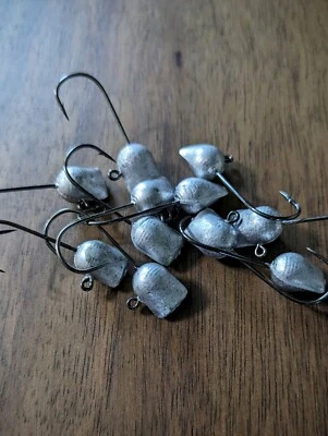 RALLY TIME JIGS 1/16oz Hatchet Jigheads With #4 Mustad Aberdeen Hook Bulk Unpainted (50ct)