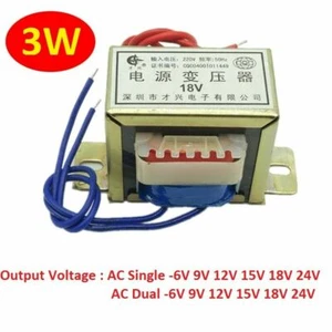 EI41 3W Power Transformer 220V TO 6V/9V/12V/15V/18V/24V AC Single/Dual DB-3VA - Picture 1 of 7