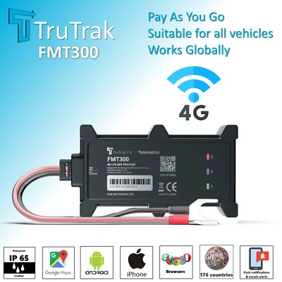 TruTrak FMT300 GPS Tracker - Real Time Vehicle Van Motorbike Car Tracking PAYG - Image 1 of 4