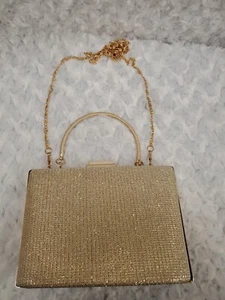 mini leather Gold hand clutch - Picture 1 of 5
