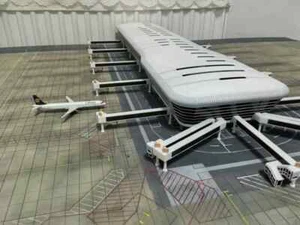 3D Printed Model 1/400 Wuhan Tianhe International Airport Terminal Unpainted - Picture 1 of 7