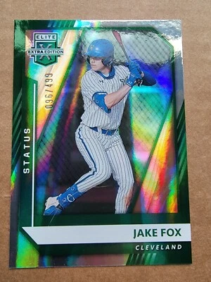 Jake Fox 2021 Panini Elite Extra Edition Status Baseball Card 096/499 - Image 1 of 4