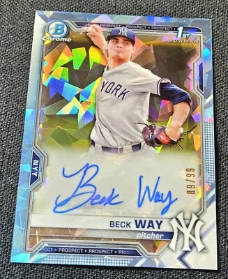 2021 Bowman Chrome Sapphire 1st Aqua /99 Auto Beck Way Refractor Rookie #BSPA-BW - Image 1 of 2