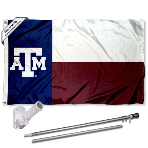Texas A&M Aggies TX State Flag Pole and Bracket Gift Package Cover