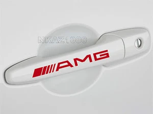 AMG Mercedes Benz manija de puerta de vinilo calcomanía deporte carreras emblema ROJO - Imagen 1 de 1