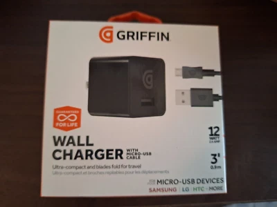 New Griffin USB Universal Compact Folding Blade Wall Charger 12 watt for Travel - Image 1 of 2