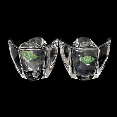 Pair Of Shannon Handcrafted Crystal Votive Tea Candle Holders Set Of 2 • 24.99£
