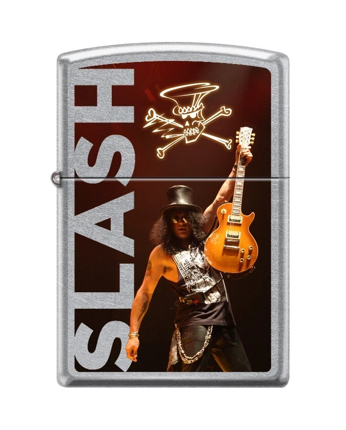 Zippo 4963, Diseño de Guitarrista Slash-Rock, Encendedor Acabado Cromo Callejero, NUEVO Foto 1 de 1