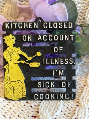 Letrero de cocina de metal vintage - cocina cerrada enferma de cocina - placa de pared decoración divertida Foto 1 de 3