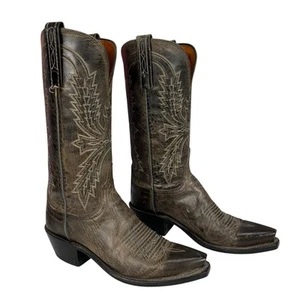 Lucchese Corbin Square Toe Leather Western Boots Size 6.5 - Picture 1 of 7