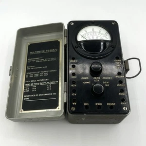 VTG Military Multimeter TS-297/U in Metal Case - US Army Signal Corps - UNTESTED - Picture 1 of 7